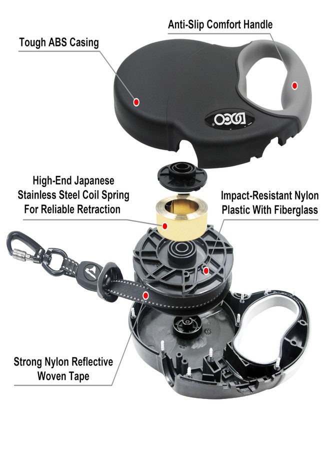 دوكو طوق كلاب DOCO للكلاب الصغيرة - طوق عاكس مع مقبض سيليكون ناعم، مشبك إغلاق سهل الاستخدام، خفيف الوزن، متين للمشي والجري - أسود، العرض: 3/8 بوصة، الطول: 4 أقدام - Image 4